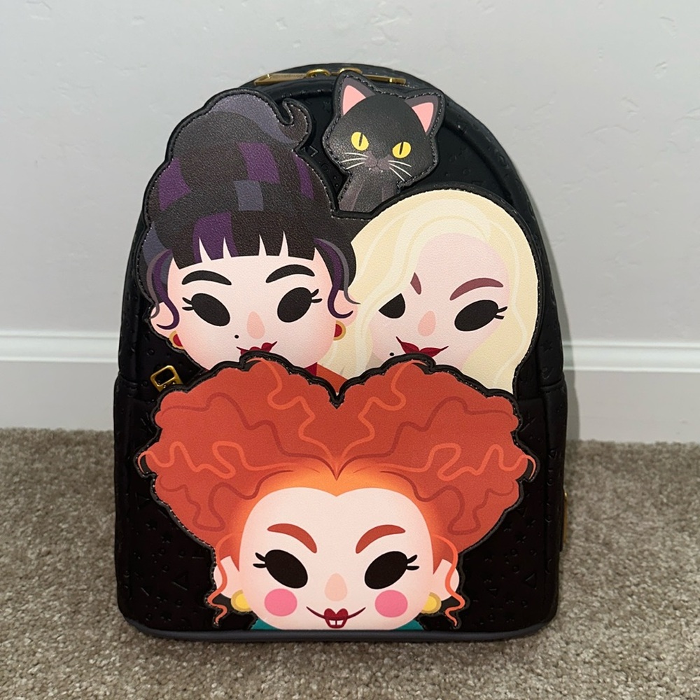 Loungefly Disney Hocus Pocus Sanderson Sisters Binx Pop Up Mini Backpack NEW